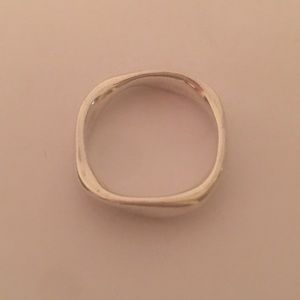 Authenic Pandora Liquid Silver Flow Square Ring